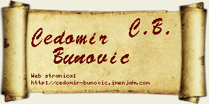 Čedomir Bunović vizit kartica